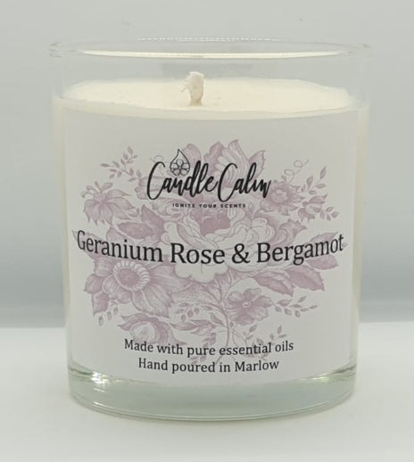 Geranium Rose and Bergamot 30cl candle. The best candles in the UK.